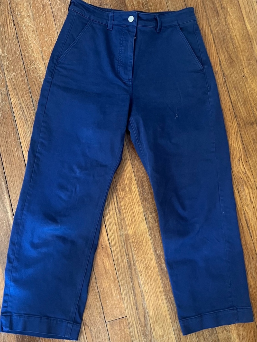 Everlane Straight Crop Pants- Discontinued- Blue, Sz 8